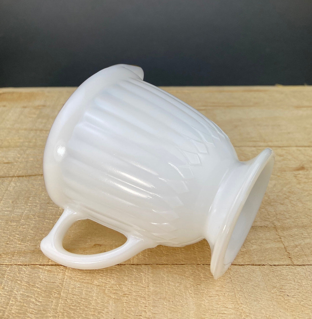 Monax Petalware Opalescent Creamer and Sugar Bowl. White with Gold Brim Depression Glass Creamer and Sugar Bowl.