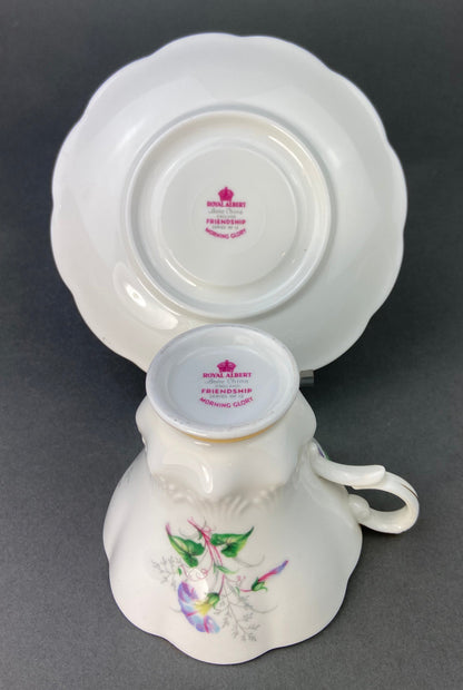 Vintage Royal Albert Tea Cup and Saucer: Bone China Morning Glory, Made in England