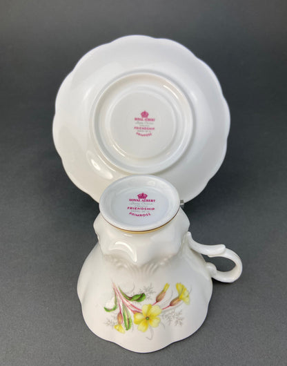 Vintage Royal Albert Bone China Tea Cup and Saucer - Primrose Friendship Series