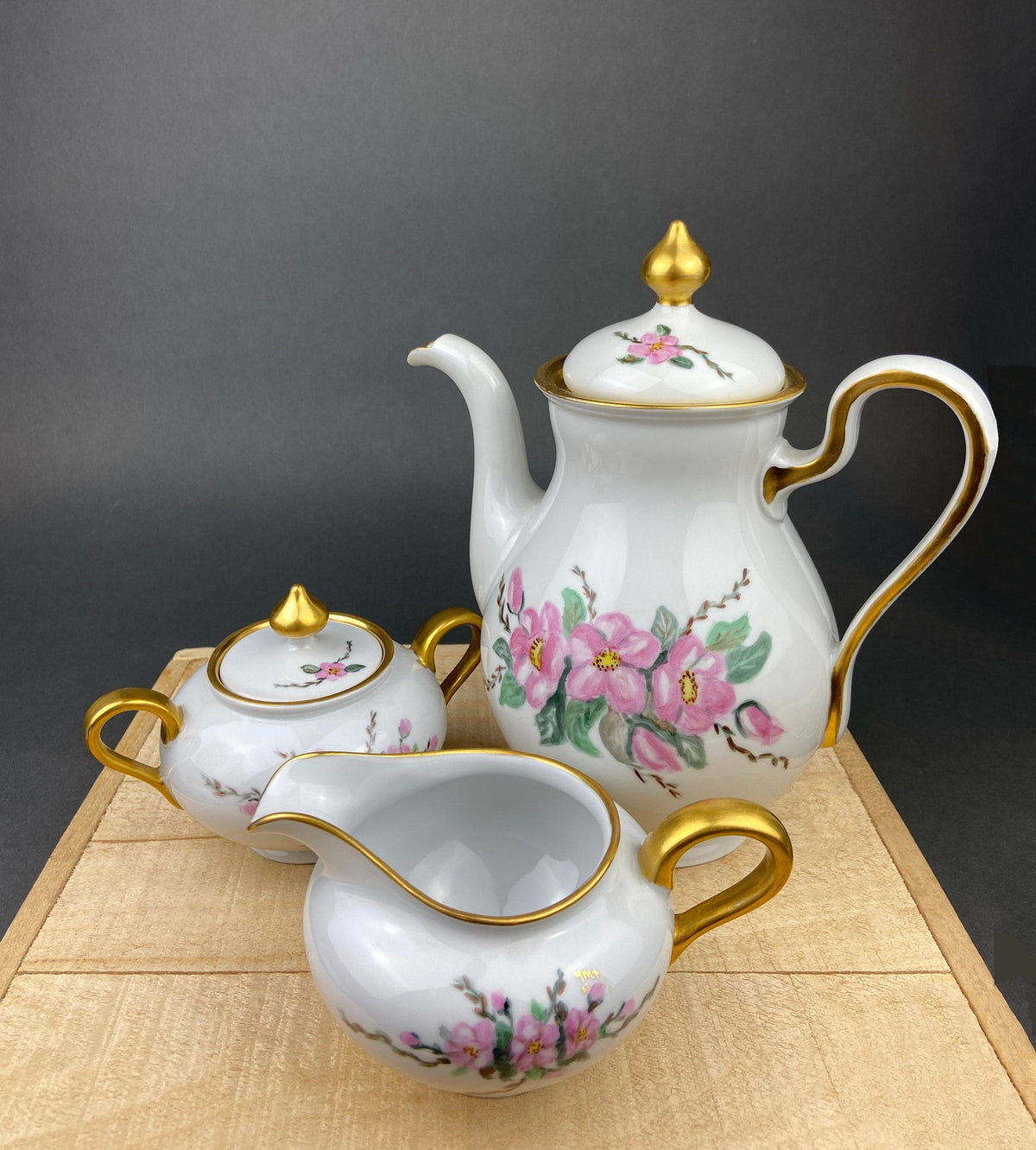 Antique Eschenbach Baronet Tea Set, Bavaria China, Hand-Painted Floral