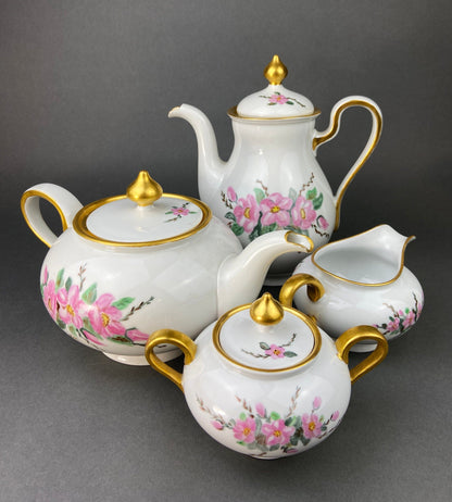 Antique Eschenbach Baronet Tea Set, Bavaria China, Hand-Painted Floral