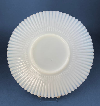 Antique Monax Petalware Opalescent Tea Set Trio. White and Gold Depression Glass Tea Cup, Saucer, Dessert or Salad Plate & Serving Plate.