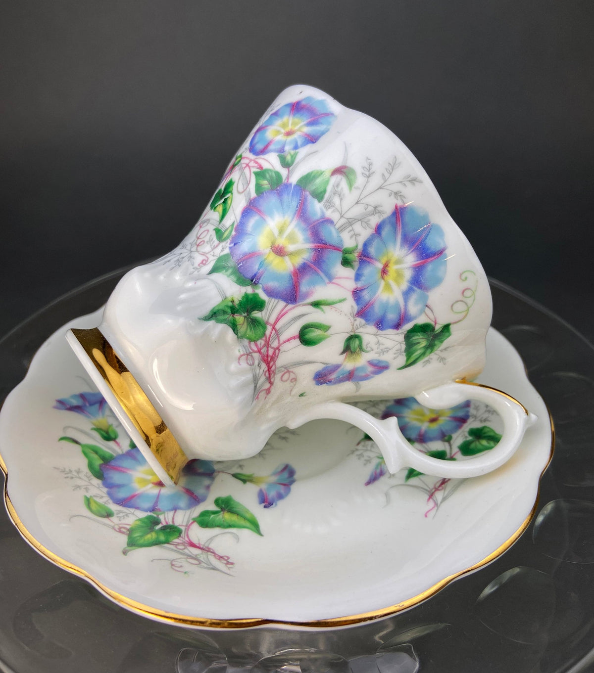 Vintage Royal Albert Tea Cup and Saucer: Bone China Morning Glory, Made in England