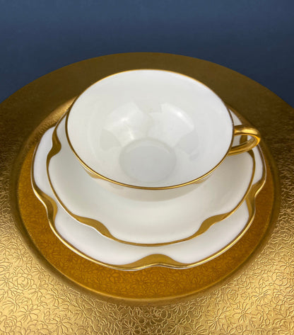 Antique Limoges Porcelain Serving Set. Tea or Coffee Cup with Saucer,  Dinner, and Salad Plates. Finest Porcelain by Haviland, France.