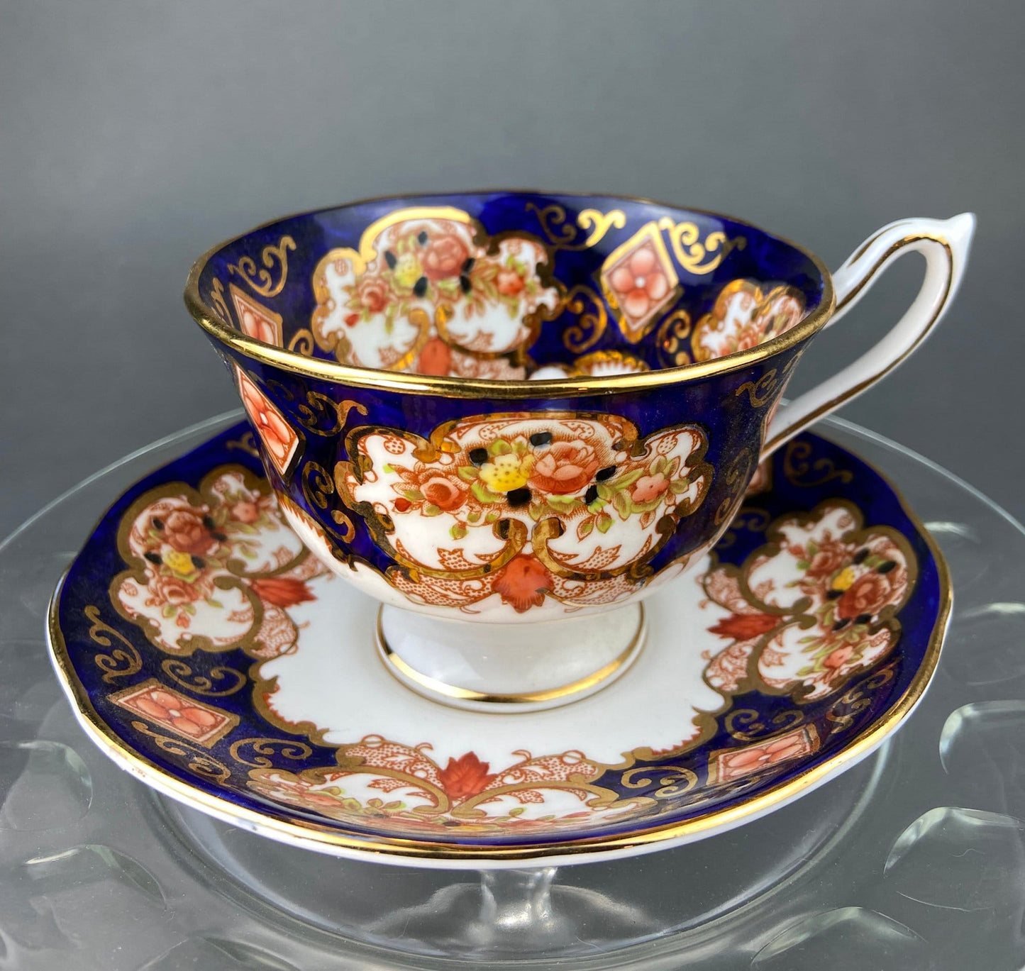 Vintage TeaCup and Saucer. Hand Painted Royal Albert Bone China. Heirloom Pattern. Made in England.