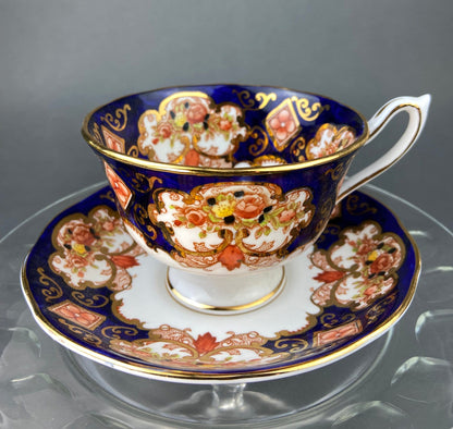 Vintage TeaCup and Saucer. Hand Painted Royal Albert Bone China. Heirloom Pattern. Made in England.