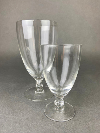 Vintage Contour Clear by Fostoria Crystal Juice Glasses with S Shaped Stem. Set of Five Small Stemware. Collectible Glassware. Fine Dining.