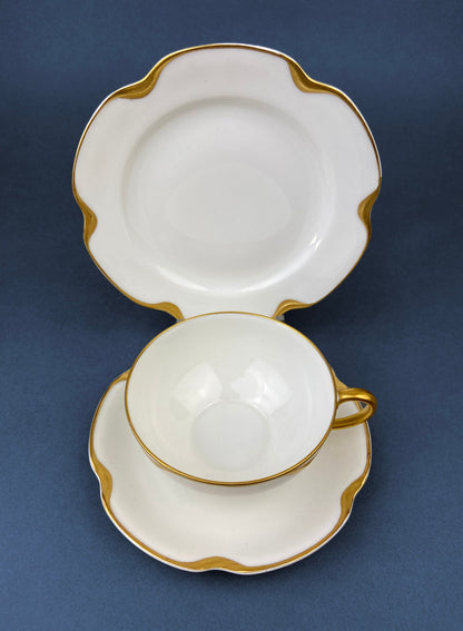 Antique Limoges Porcelain Serving Set. Tea or Coffee Cup with Saucer,  Dinner, and Salad Plates. Finest Porcelain by Haviland, France.