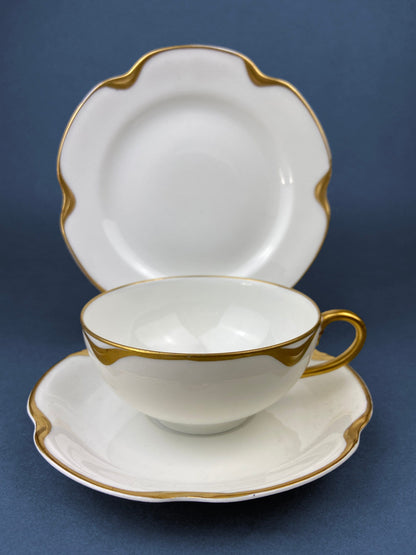 Antique Limoges Porcelain Serving Set. Tea or Coffee Cup with Saucer,  Dinner, and Salad Plates. Finest Porcelain by Haviland, France.