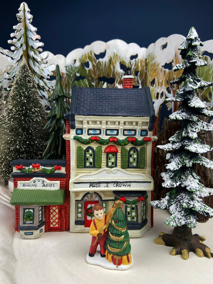 Department 56 Illuminated Christmas Village House. Faversham Lamps & Oil. Wicking, Whale Coal Oil, Glass Chimneys. Dicken's Village Series.