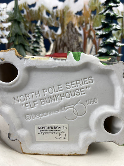 Dept. 56. Elves Bunkhouse.  Illuminated Christmas Village Porcelain House. North Pole Series. Holiday Decor.