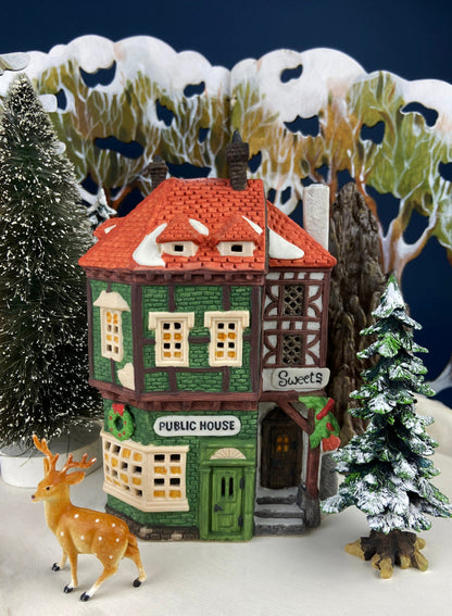 Christmas Village House by Dept 56.  Illuminated Counting House. Silas Thimbleton. Barrister. Dickens Village Series.  Christmas Diorama.