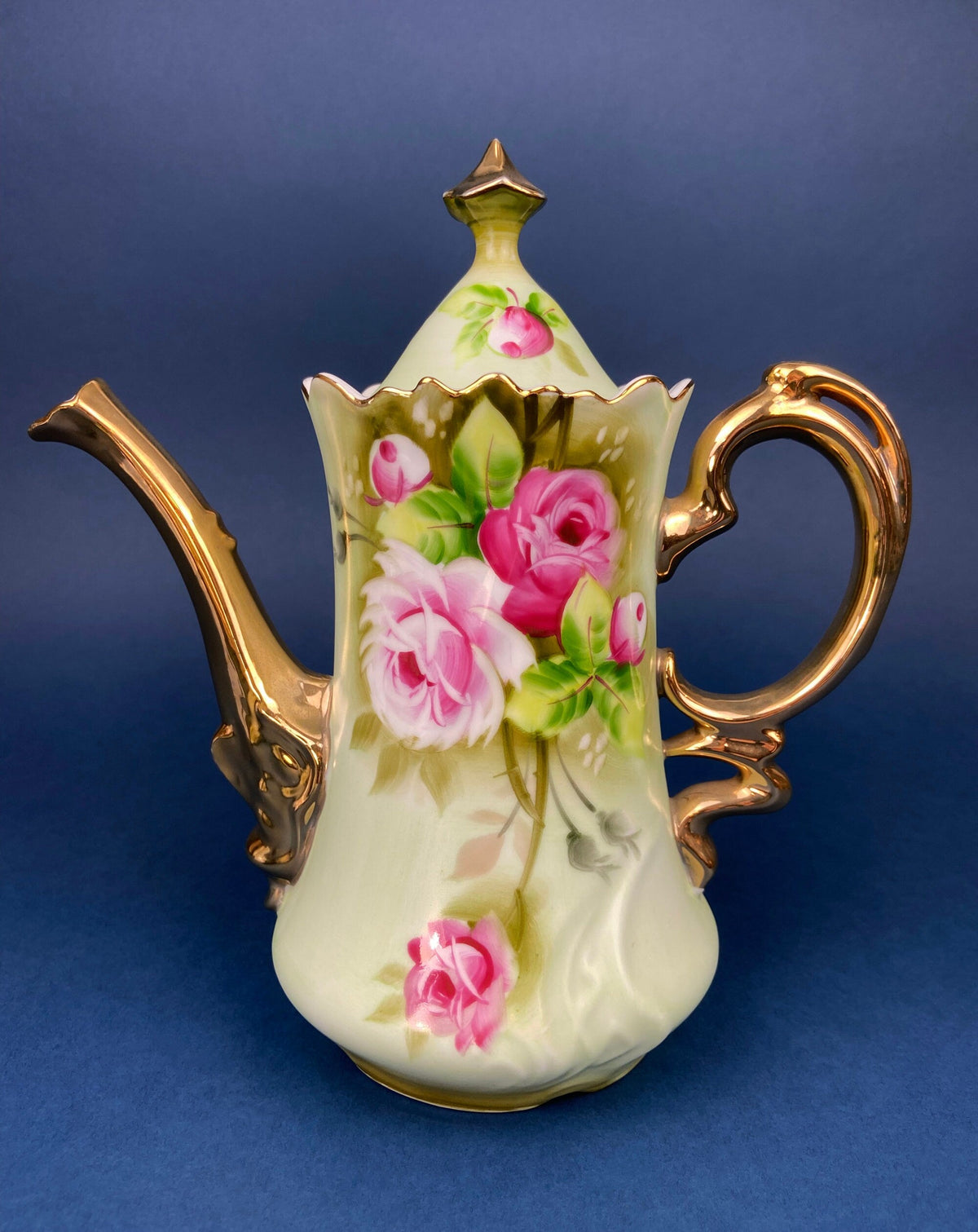 Lefton Tea Cup and Saucer: Hand Painted Roses, Collectible Tea Set