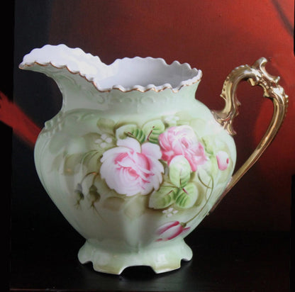 Lefton Tea Cup and Saucer: Hand Painted Roses, Collectible Tea Set