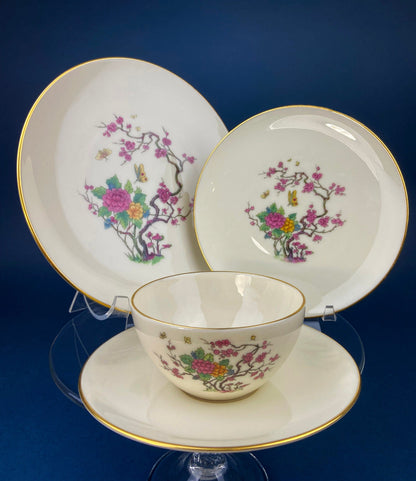 Lenox Tea Cup & Saucer. Creamy White with Gold Rim Tea or Coffee Set. Olympia by Lenox. Porcelain Made in the USA.