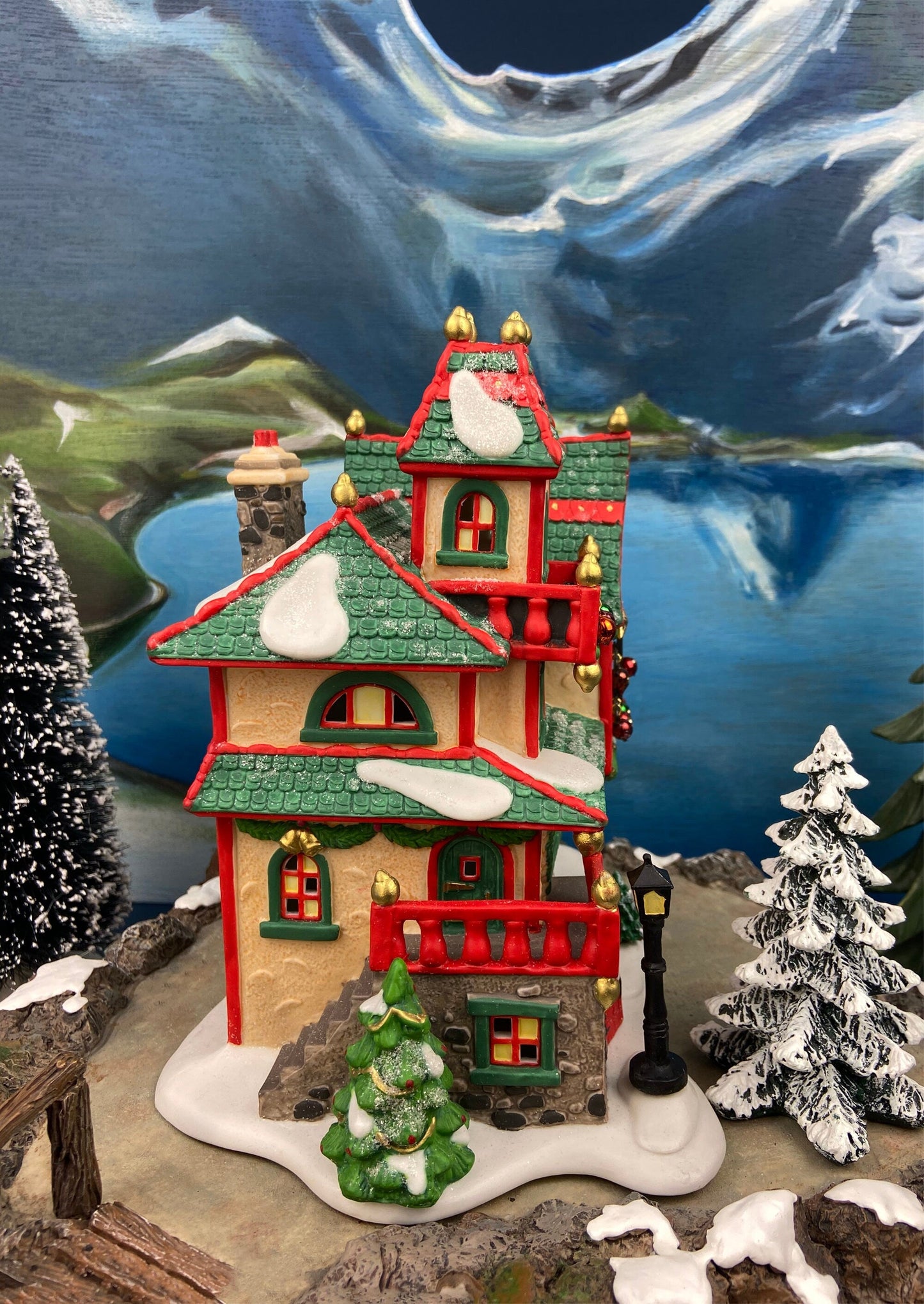 Department 56 North Pole Series Illuminated Christmas Village House - Glass Ornament Works