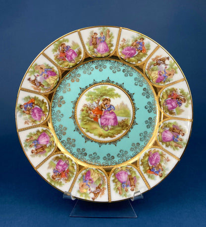 Vintage Fragonard Porcelain Footed Cake Stand, Bavaria OTCO, Collectible