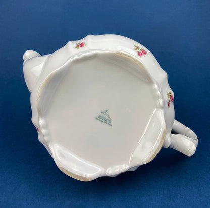Antique Bavarian Teapot, Coffee Pot, Creamer, Sugar Bowl Set by Hertel Jacob Porcelain Co.