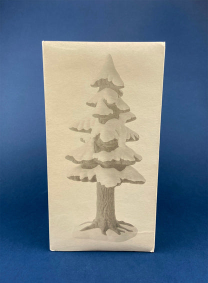 Christmas Tree Covered with Snow. Porcelain Village Pine by Department 56. Tree for Christmas Village. Free Standing Winter Decor Accessory.