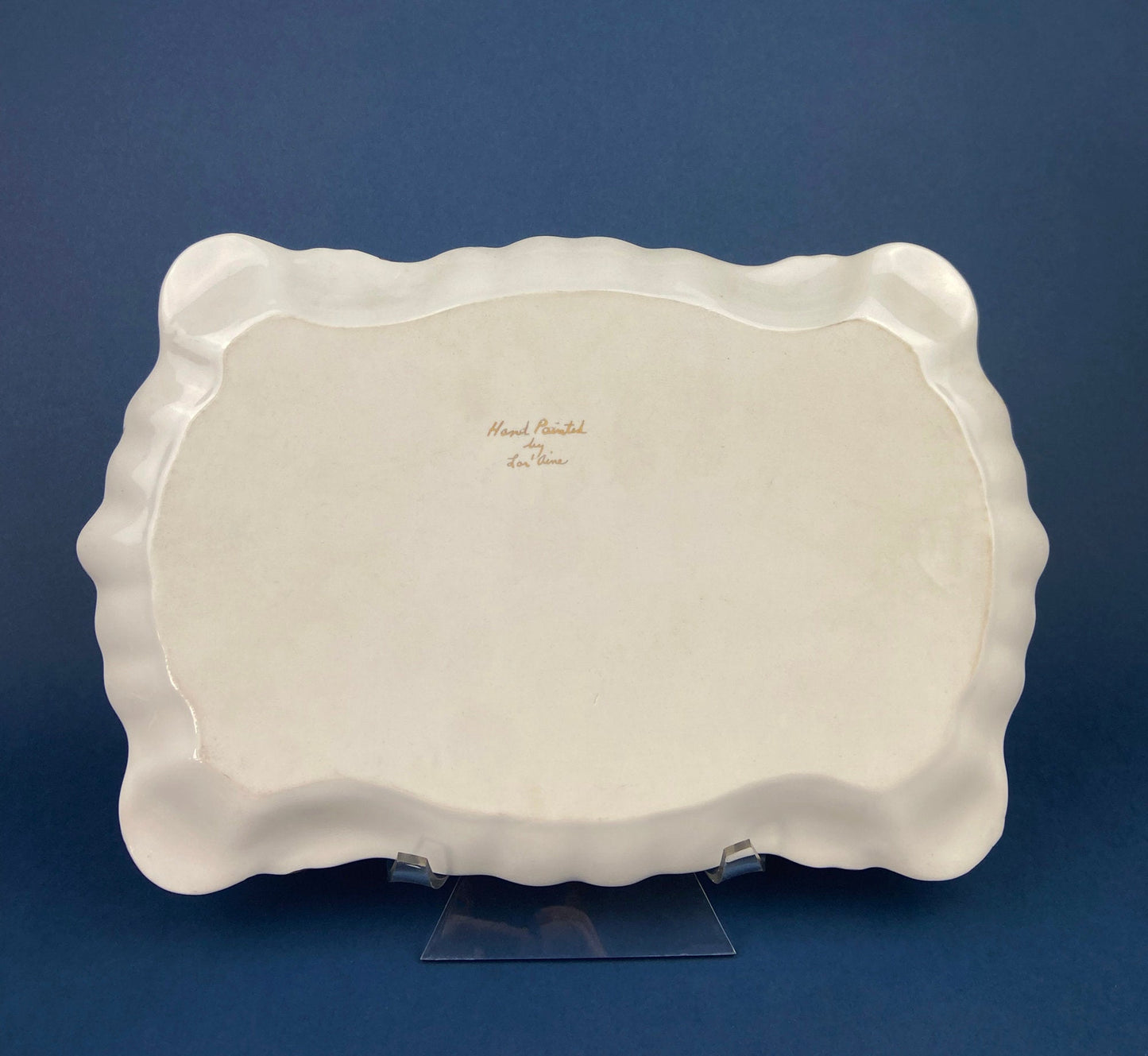 Antique Porcelain Tray for Cosmetics, Perfume, Bath Products, as Breakfast Tray or for Tea Parties. Hand-Painted & Signed by Artist.