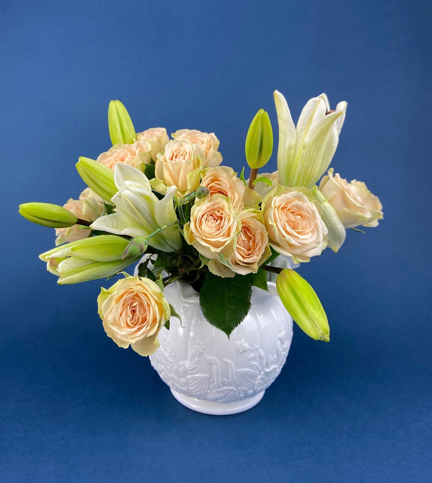 Fenton Milk Glass Vase. Vase with Embossed Wild Flowers and Ruffled Edge. White Bedroom Decor. Collectible Milk Glass.