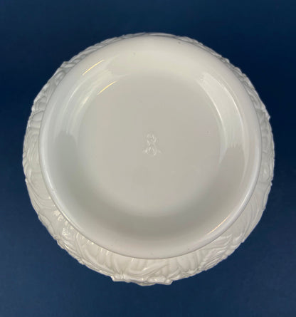 Fenton Milk Glass Vase. Vase with Embossed Wild Flowers and Ruffled Edge. White Bedroom Decor. Collectible Milk Glass.