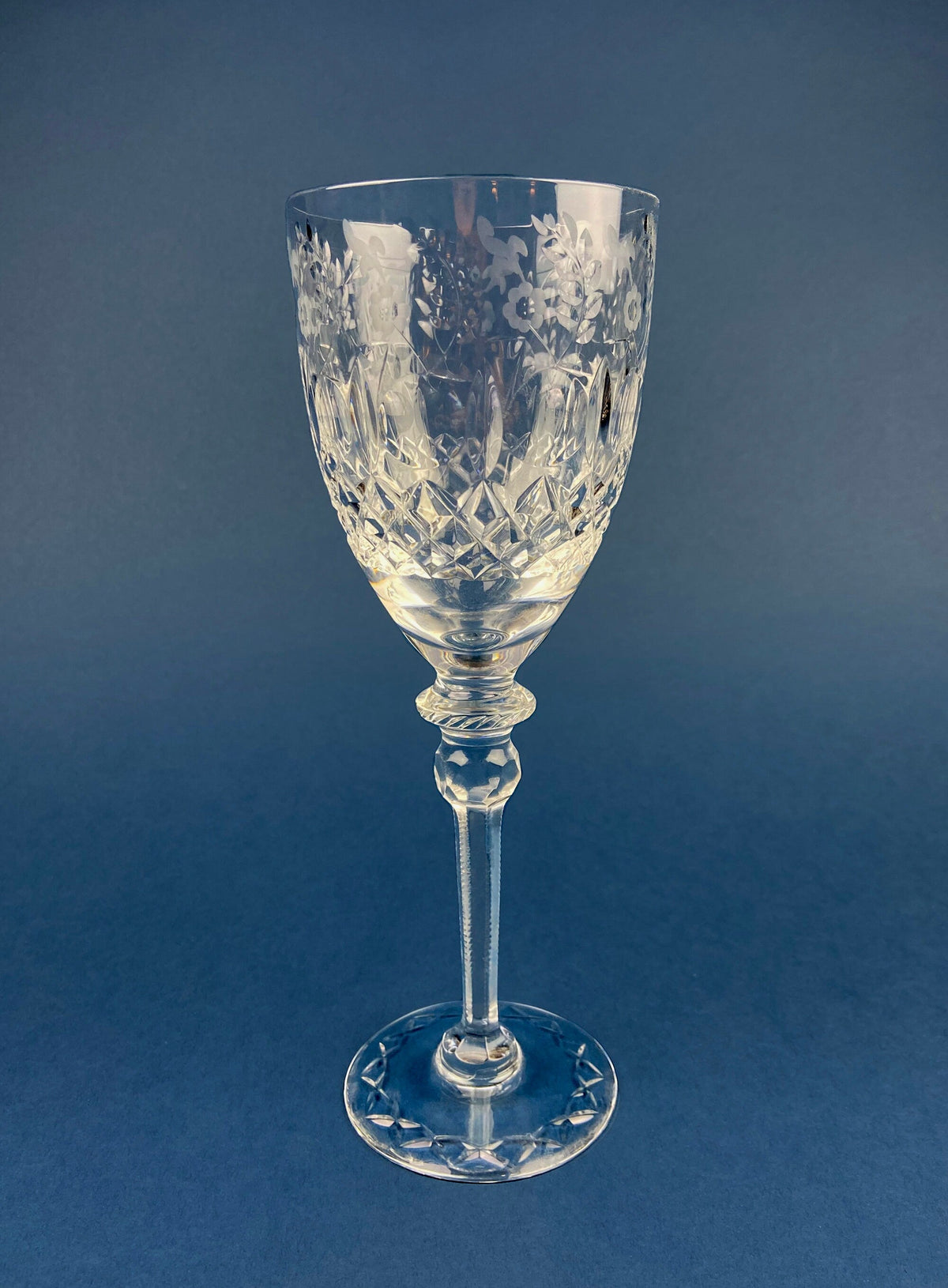 Rogaska Crystal Wine or Water Goblet with Gallia Gold Pattern. Replacements.