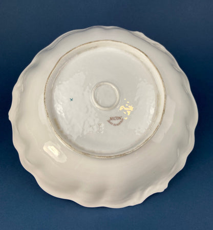 Antique Plate and Bowl by Milton, Imperial Vienna. Hand-Painted Tea Roses. Collectible Dessert Plate and Serving Bowl.