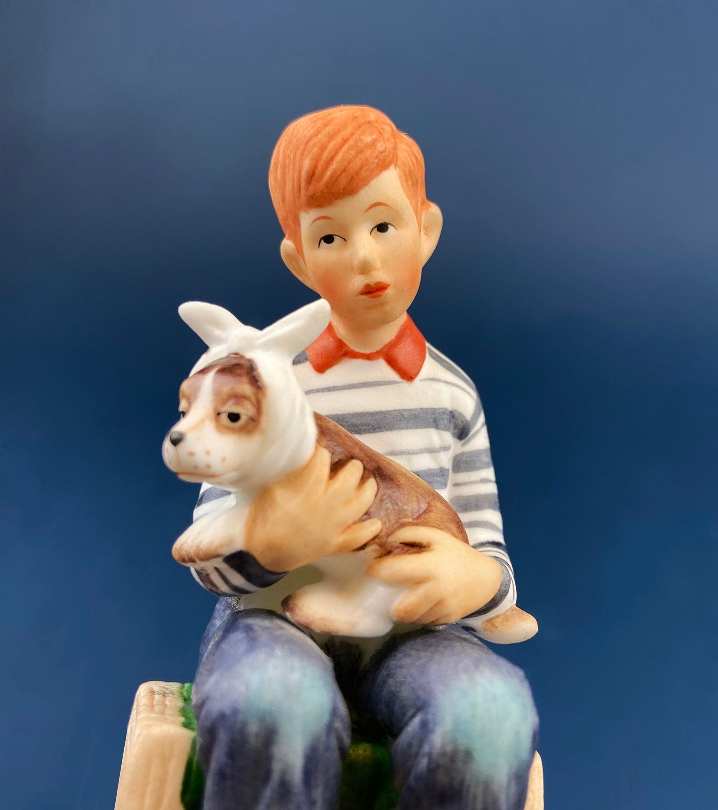 Porcelain Figurine by Lefton of Girl Feeding Sick Goose with Message: "Giving is Loving." Get Well Soon Gift. Gratitude to Doctor Friend.