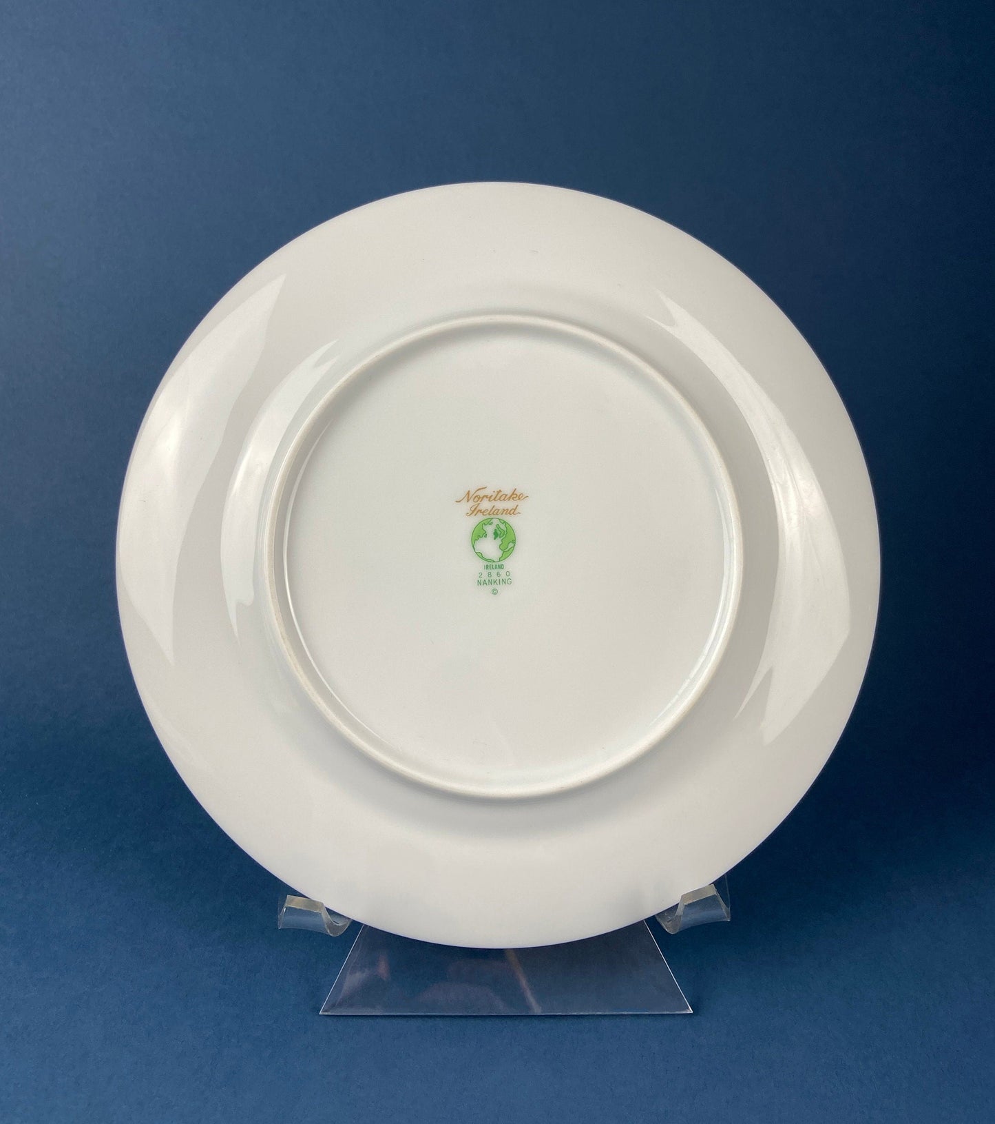 Vintage Porcelain Plates Trio, Dinner Set by Noritake Ireland. Asian Inspired Three Plates: Dinner, Salad, and Dessert.