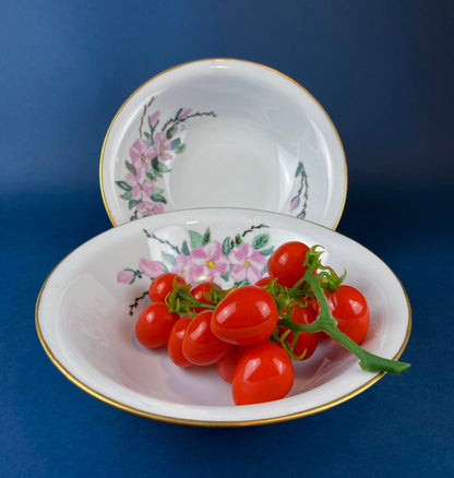 Antique Forget Me Not Porcelain Breakfast Set, Hand-Painted Floral Dishes