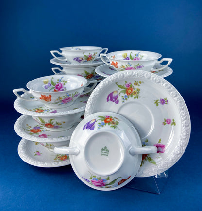 Antique Rosenthal 38 Piece Dinner Set. Classic Stamp, Maria, Florals. Modern Farmhouse. Fine Dining. Luxury Living.