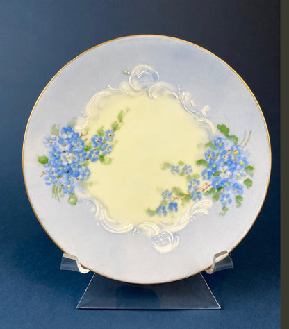 Antique Forget Me Not Porcelain Breakfast Set, Hand-Painted Floral Dishes