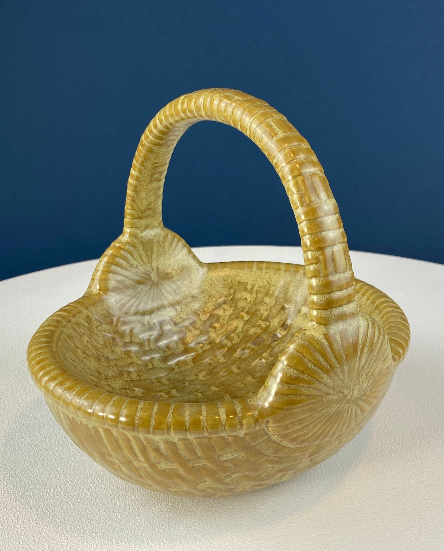 Ceramic Egg Basket. Gold Brown Serving Bowl or Modern Farmhouse Serving Dish. Decorative or Utalitarian. Housewarming Gift. Easter Decor.
