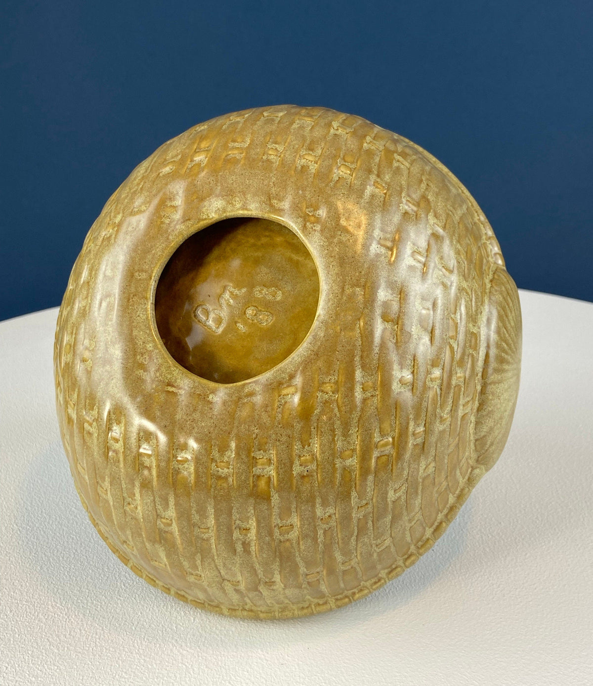 Ceramic Egg Basket. Gold Brown Serving Bowl or Modern Farmhouse Serving Dish. Decorative or Utalitarian. Housewarming Gift. Easter Decor.