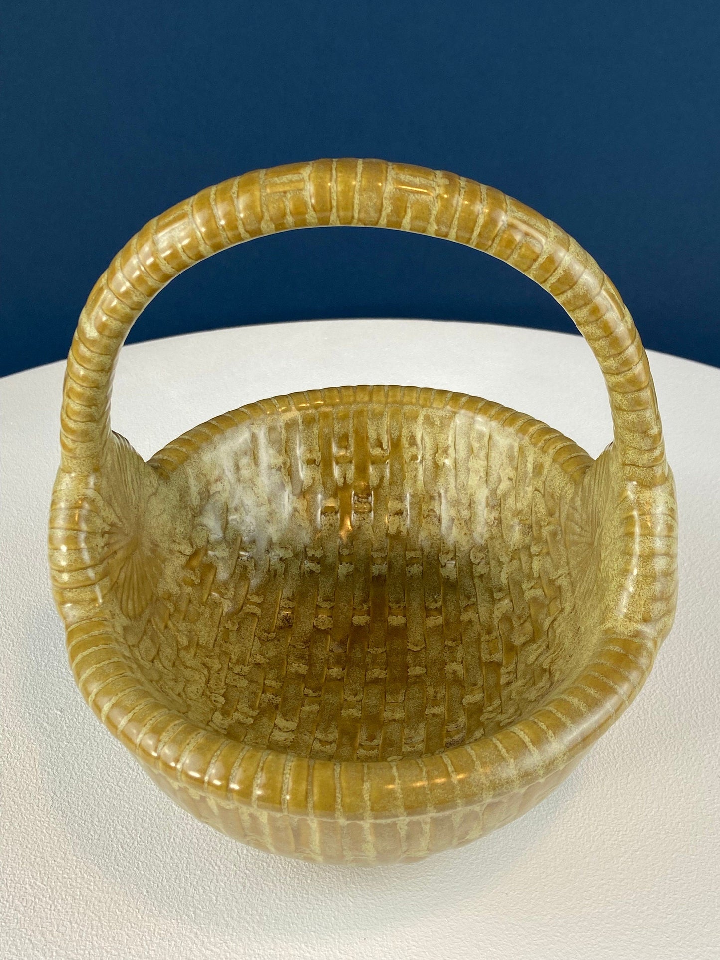 Ceramic Egg Basket. Gold Brown Serving Bowl or Modern Farmhouse Serving Dish. Decorative or Utalitarian. Housewarming Gift. Easter Decor.