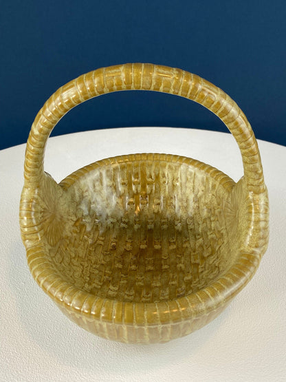 Ceramic Egg Basket. Gold Brown Serving Bowl or Modern Farmhouse Serving Dish. Decorative or Utalitarian. Housewarming Gift. Easter Decor.