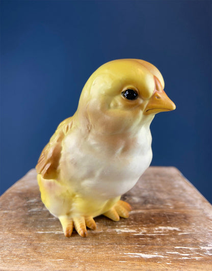 Porcelain Chick in Eggshell Jar by Dept. 56. Sugar or Storage Jar in Shape of Cute Yellow Baby Bird Hatching. Modern Farmhouse. Baby Shower.