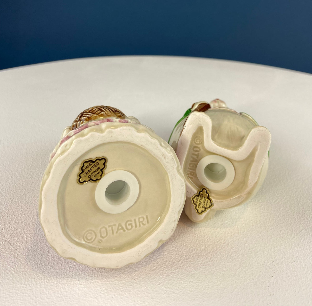 Otagiri Bunny Salt & Pepper Shakers. Well Dressed Male/Female Rabbits. Hand Painted Porcelain Couple. Pair of Rabbits for Easter, Everyday.