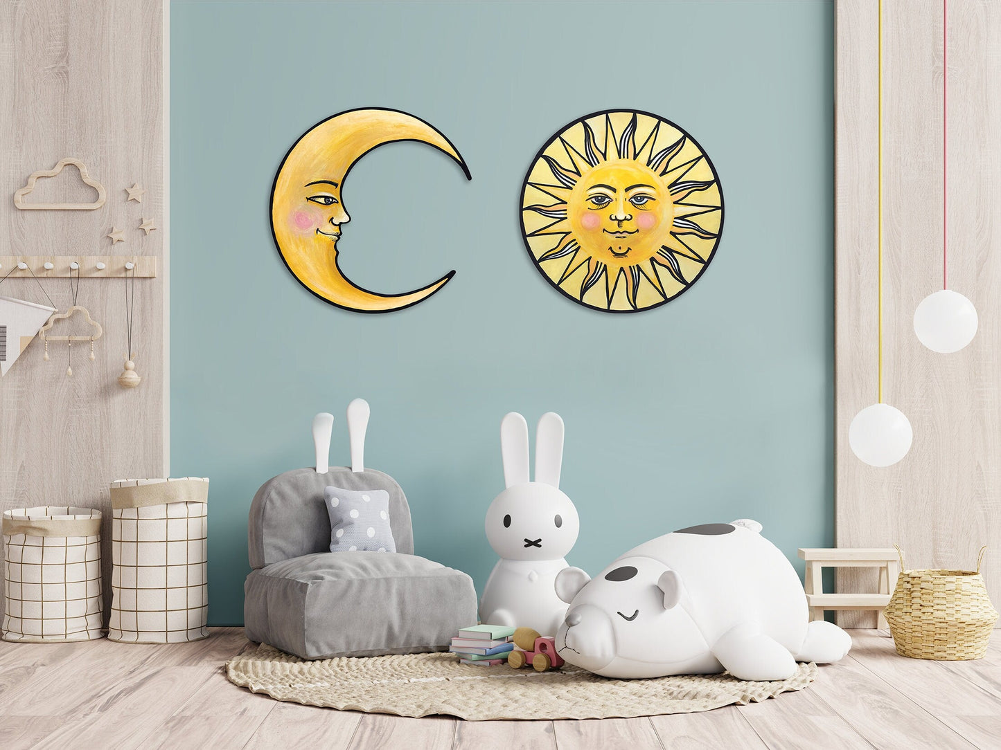 Sun and Moon Set Ready to Hang 20" Wall Art