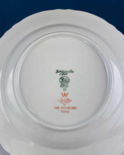 Antique Hutschenreuther Porcelain Soup Plates. Set of 12, Richelieu Rose Garlands Motif. Wedding Gift Idea. Fine Dining. Modern Farmhouse.
