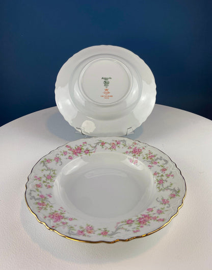Antique Hutschenreuther Porcelain Soup Plates. Set of 12, Richelieu Rose Garlands Motif. Wedding Gift Idea. Fine Dining. Modern Farmhouse.