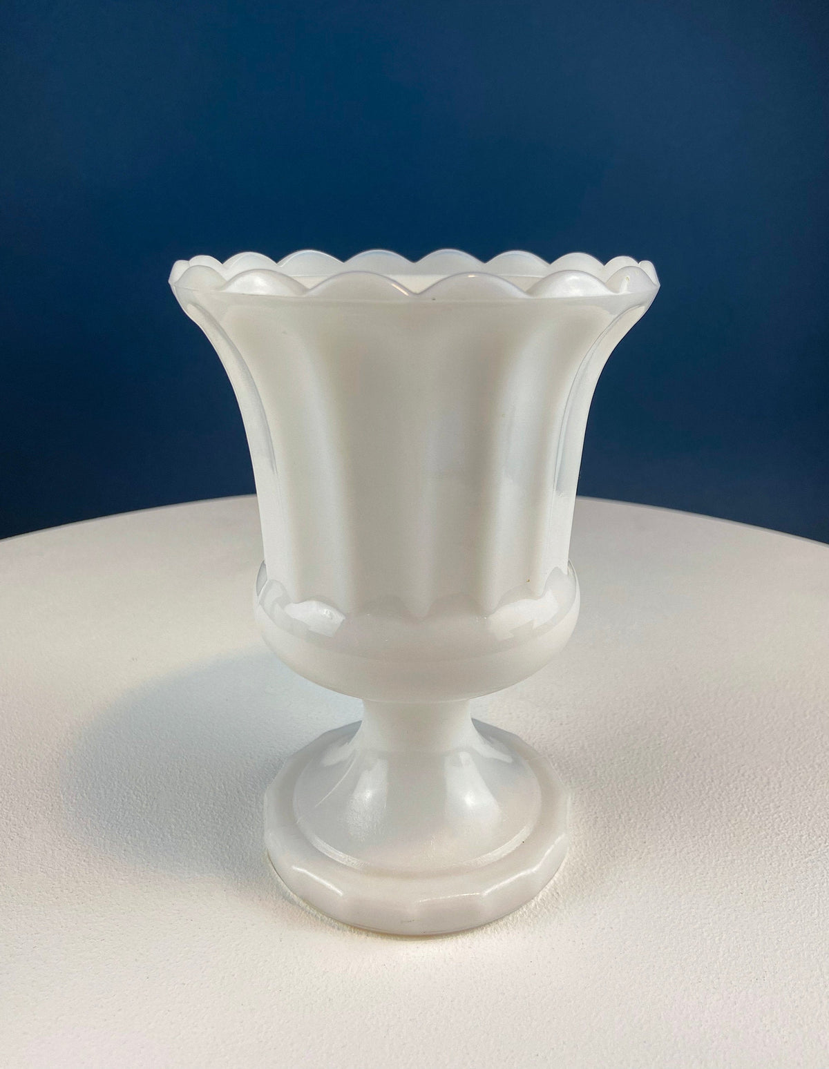 Set of Three, Fluted Milk Glass Vases.  Collection of White, Modern Style Vases of Varying Shapes and Sizes. Wedding Decor. White Home Decor