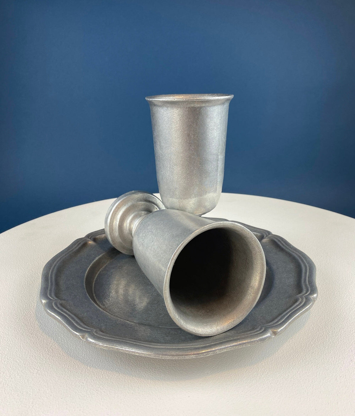 Vintage Pewter Goblet. Tavern RWP USA Barware.  Wilton Collection Wine / Water Goblet.