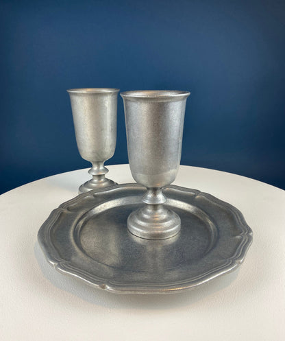 Vintage Pewter Goblet. Tavern RWP USA Barware.  Wilton Collection Wine / Water Goblet.