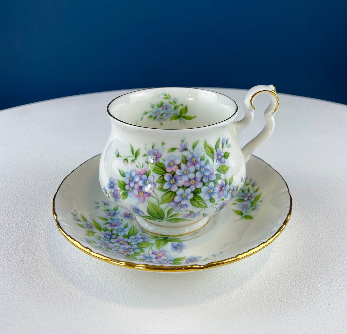 Vintage Royal Albert Teacup and Saucer: Blue Bell Sonnet Series