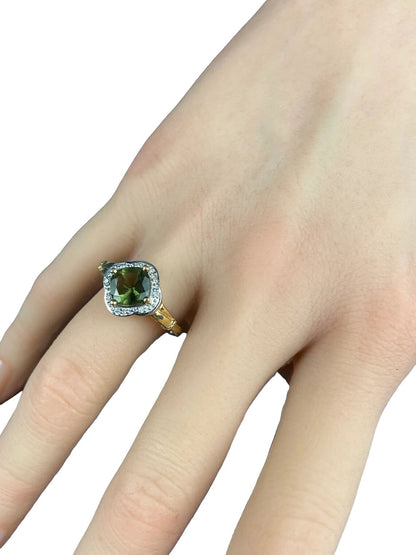 Vintage 10k Gold Amethyst and Diamond Ring. Vintage Gifts for Her.