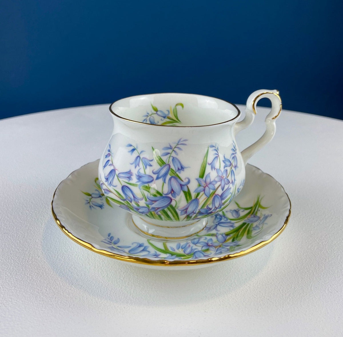 Vintage Royal Albert Teacup and Saucer: Blue Bell Sonnet Series