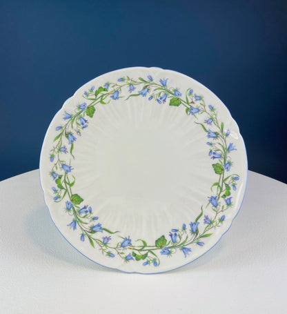 Antique Shelley Porcelain Cup and Saucer: Blue Rock Floral Pattern