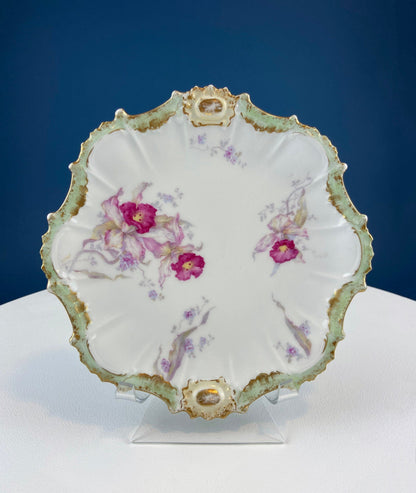 Oval Haviland Limoges Platter with Scalloped Edge. Stunning Porcelain Serving Dish. Wild Roses Motif. French Country. Serviceware.
